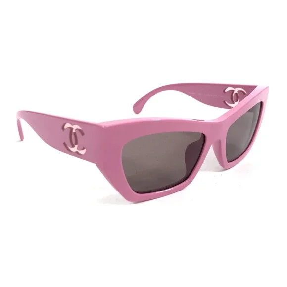 Chanel Sunglasses 5527-A c.1776/53 Polished Pink Asian Fit Frames w/ Gray Lenses - Picture 3 of 13